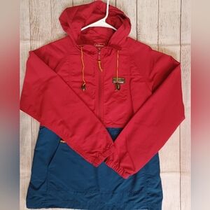 L.L Bean Colorblock Anorak Jacket. Misses Med Regular. Red & Blue.